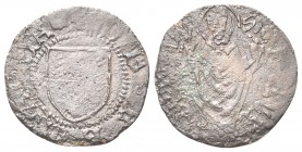 FERRARA
Nicolò II d’Este, 1361-1388. 
Quattrino.
Æ, gr. 0,70
Dr. DE FE RA RIA, Scudo semiovale con lo stemma cittadino.
Rv. S MAVRE - LIVS P, Il ...