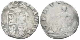 MANTOVA
Vincenzo I Gonzaga, 1587-1612.
Parpagliola.
Æ, gr. 1,92
Dr. MANTVÆ DVX ET C, Stemma inquartato sovrastato da corona e dal motto FIDES.
Rv...