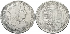 NAPOLI
Carlo II di Spagna, Re di Napoli e Sicilia, 1665-1700.
Ducato da 100 Grana 1689 AG A.
Ag, gr. 24,88
Dr. CAROLVS II - D G REX HISP, Busto co...