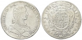 NAPOLI
Ferdinando IV (I) di Borbone, 1759-1816.
Piastra da 120 Grana 1766.
Ag, gr. 25,10
Dr. FERDINAND IV D G - SICILIAR ET HIER REX. Busto giovan...
