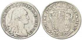 NAPOLI
Ferdinando IV (I) di Borbone, 1759-1816.
Piastra da 120 Grana 1787, sigle D P.
Ag, gr. 26,84
Dr. FERDINAN IV D G SICILIAR ET HIE REX. Busto...