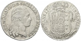 NAPOLI
Ferdinando IV (I) di Borbone, 1759-1816.
Piastra da 120 Grana 1796, sotto il collo P. piccola .
Ag, gr. 27,47
Dr. FERDINAN IV D G SICILIAR ...