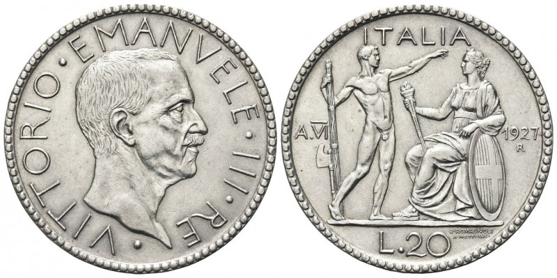 REGNO D’ITALIA
Vittorio Emanuele III, 1900-1943.
20 Lire 1927 a. VI Roma, Litt...