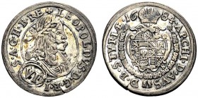 AUSTRIA
Leopoldo I, 1657-1705.
6 kreuzer 1684, Graz.
Mi, gr. 3,20 mm. -
Her. 1169.
 Buon BB