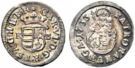 AUSTRIA
Carlo III, VI di Austria, 1711-1740.
Denaro 1733, KB.
Ag, gr. 0,59 mm. -
KM#312.
 SPL