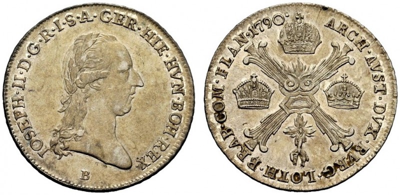 AUSTRIA
Giuseppe II, 1765-1790.
1/4 kronentaler 1790, B.
Ag, gr. 7,36 
KM#38...