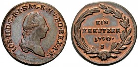 AUSTRIA
Giuseppe II, 1765-1790.
Kreuzer 1790, S.
Æ, gr. 8,62 
KM#2056.
 FDC