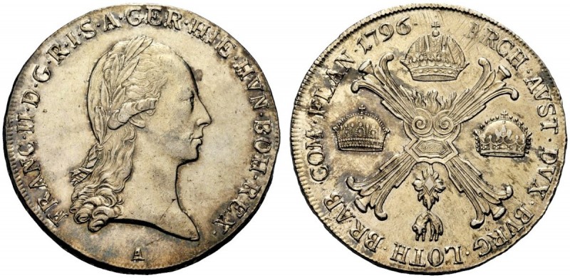 AUSTRIA
Francesco II, 1792-1835.
Tallero 1796, A.
Ag, gr. 29,44 
KM#2158; J....