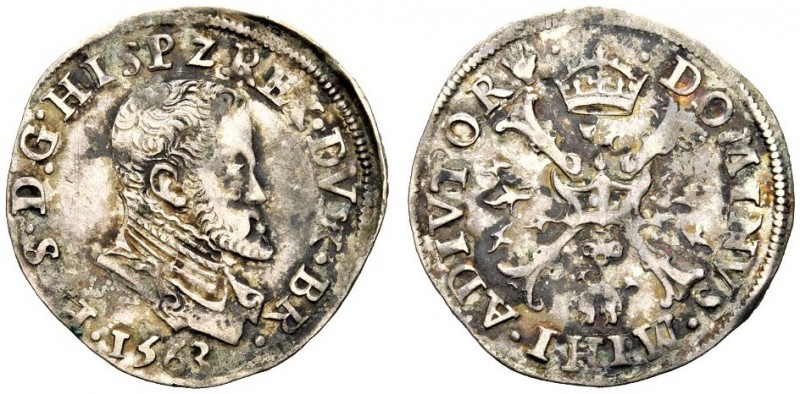 BELGIO
Brabante. Filippo II, 1555-1598.
1/5 di scudo 1563.
Ag, gr. 3,30 
 Be...