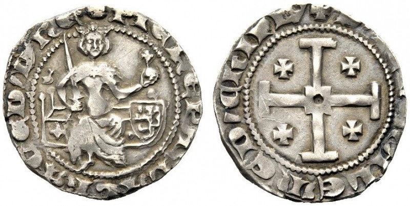 CIPRO
Pietro I, 1359-1369.
Grosso.
Ag, gr. 4,61 
Metcalf 596var.
 Rara. BB ...