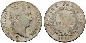 FRANCIA
Napoleone I Imperatore, 1804-1814.
5 franchi 1810, L, Bayonne.
Ag, gr. 24,85 
Gad. 584.
 Rara. BB
