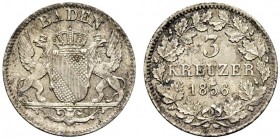 GERMANIA
Baden. Friedrich I, 1852/1856-1907.
3 kreuzer 1856.
Mi, gr. 1,27 
KM#211.
 FDC
