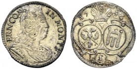 GERMANIA
Montfort, Grafschaft. Ernst, 1730-1758. 
Kreuzer 1746, Langenargen. 
Mi, gr. 0,65 mm. -
KM#170.
 Più di SPL