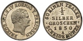 GERMANIA
Prussia. Friedrich Willhelm IV, 1840-1861.
Silver Groschen 1850, A.
Ag, gr. 2,20 mm. -
KM#435.
 FDC