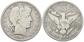 USA
Federazione.
Mezzo Dollaro 1903 Barber.
Ag, gr. 11,95
Dr. Testa muliebre a d., con berretto frigio.
Rv. Aquila ad ali spiegate con frecce e r...