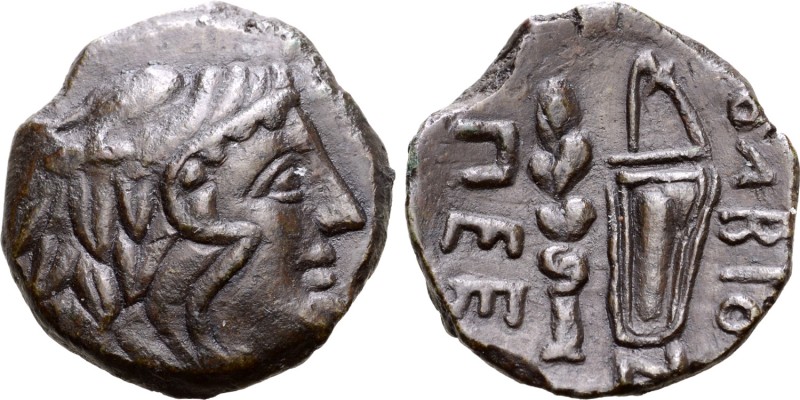 Skythia, Olbia Æ22. 3rd-2nd centuries BC. Head of Herakles in lion skin headdres...