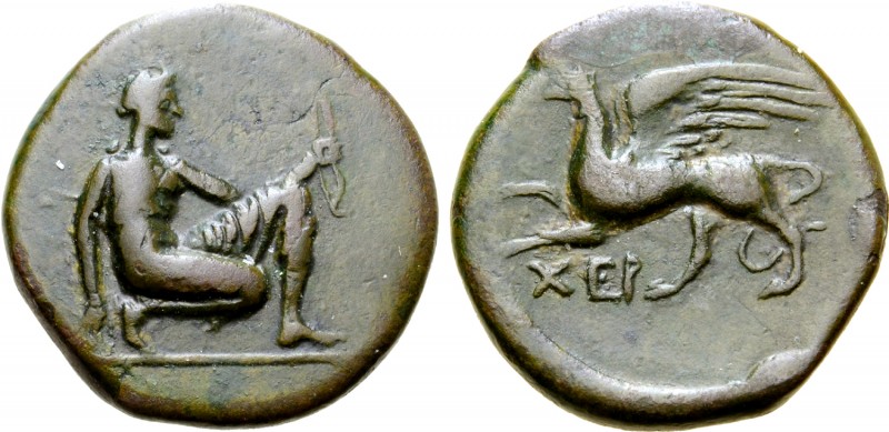 Tauric Chersonesos, Chersonesos Æ20. Late 4th century BC. Phili-, magistrate. Ar...