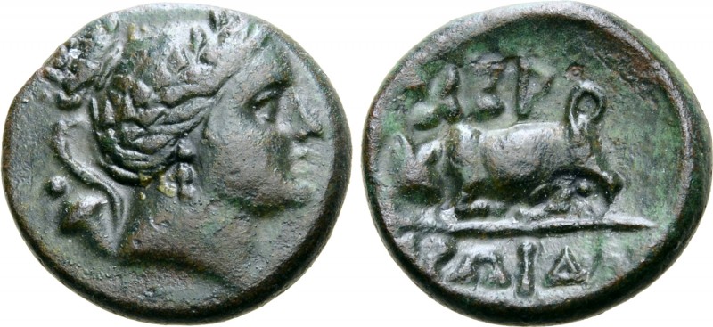 Tauric Chersonesos, Chersonesos Æ16. Eroida, magistrate, 2nd century BC. Laureat...