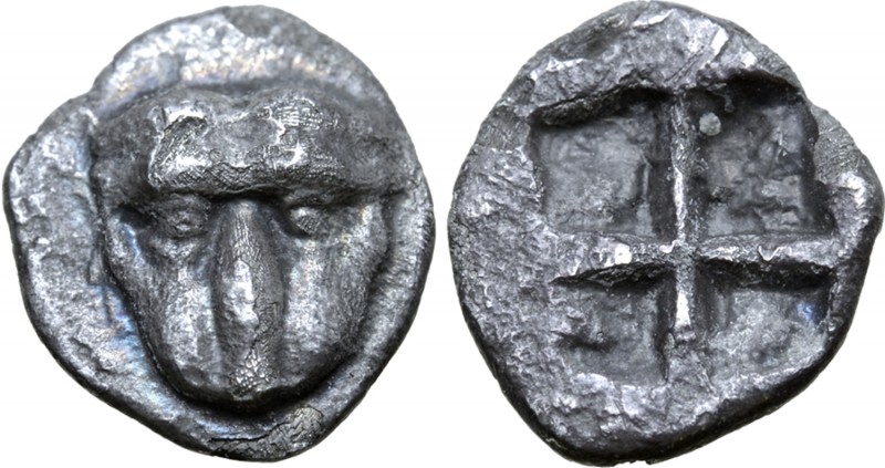 Kimmerian Bosporos, Pantikapaion AR Hemiobol. Circa 480-470 BC. Lion’s head seen...