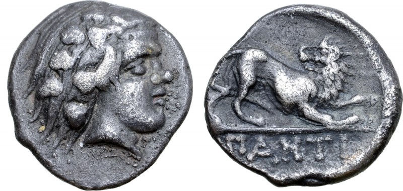 Kimmerian Bosporos, Pantikapaion AR Hemidrachm. Circa 370-355 BC. Wreathed head ...