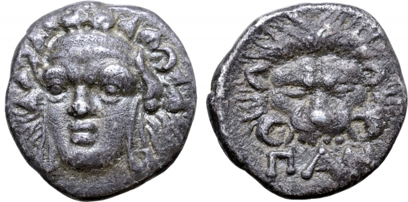 Kimmerian Bosporos, Pantikapaion AR Hemidrachm. Circa 370-355 BC. Wreathed head ...