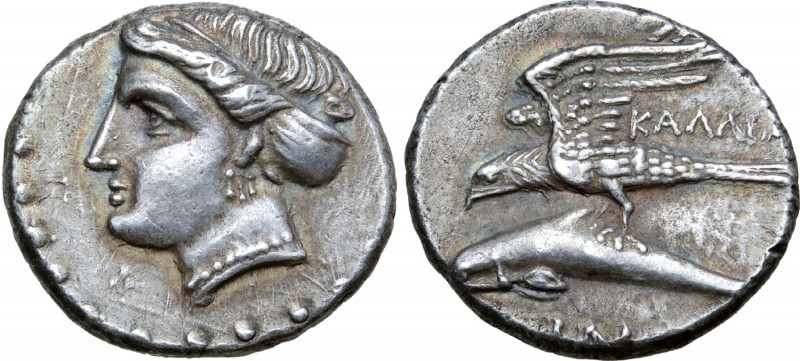 Paphlagonia, Sinope AR Persic Drachm. Circa 330-300 BC. Kallia-, magistrate. Hea...