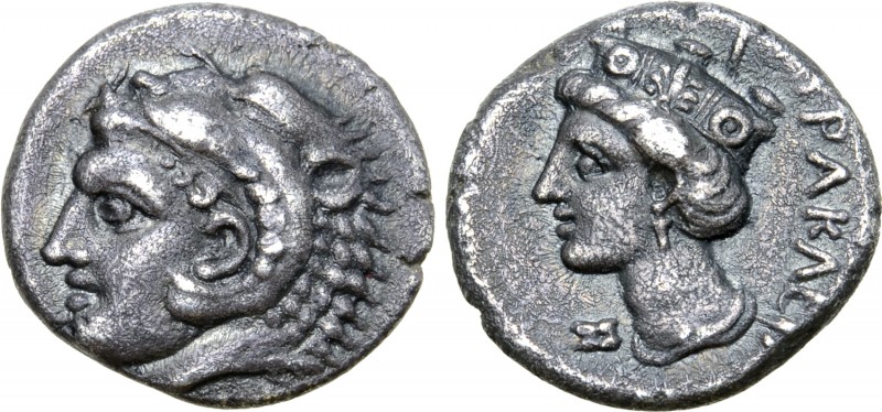 Bithynia, Herakleia Pontika AR Drachm. Circa 352-345 BC. Head of Herakles left, ...