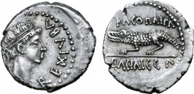 Kingdom of Mauretania, Juba II with Cleopatra Selene AR Denarius.
