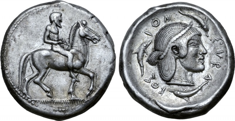 Sicily, Syracuse AR Didrachm. Deinomenid Tyranny. Time of Gelon I, circa 485-480...