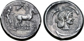 Sicily, Syracuse AR Tetradrachm.