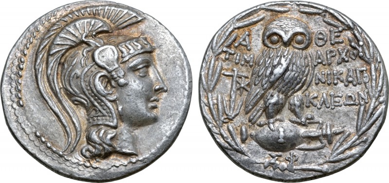 Attica, Athens AR New Style Tetradrachm. Circa 165-42 BC. Timarchos, Nikag(oras)...