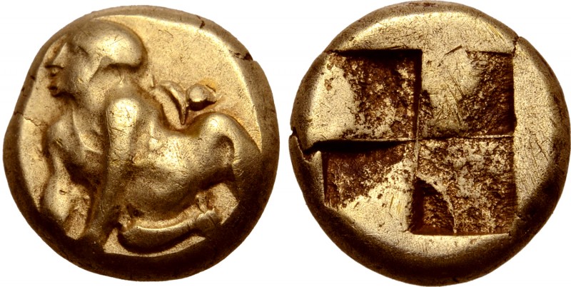 Ionia, Phokaia EL Hekte. Circa 550-500 BC. Infant Herakles seated left, seal abo...