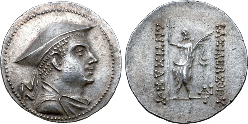 Greco-Baktrian Kingdom, Antimachos I Theos AR Tetradrachm. Circa 180-170 BC. Dia...