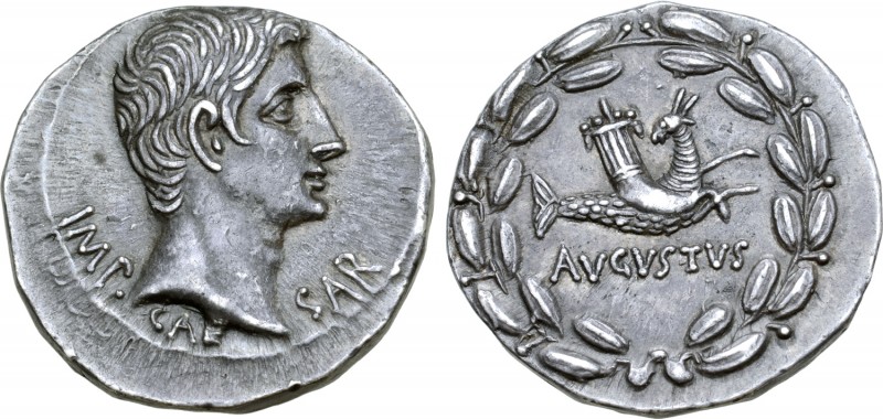 Augustus AR Cistophorus of Ephesus, Ionia. Circa 25 BC. IMP•CAESAR, bare head ri...