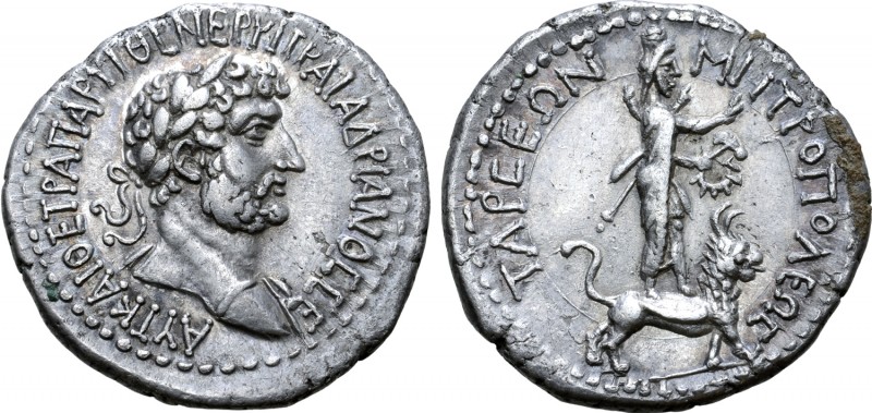 Hadrian AR Tridrachm of Tarsus, Cilicia. AD 117-138. ΑΥΤ ΚΑΙ ΘΕ ΤΡΑ ΠΑΡ ΥΙ ΘΕ ΝΕ...
