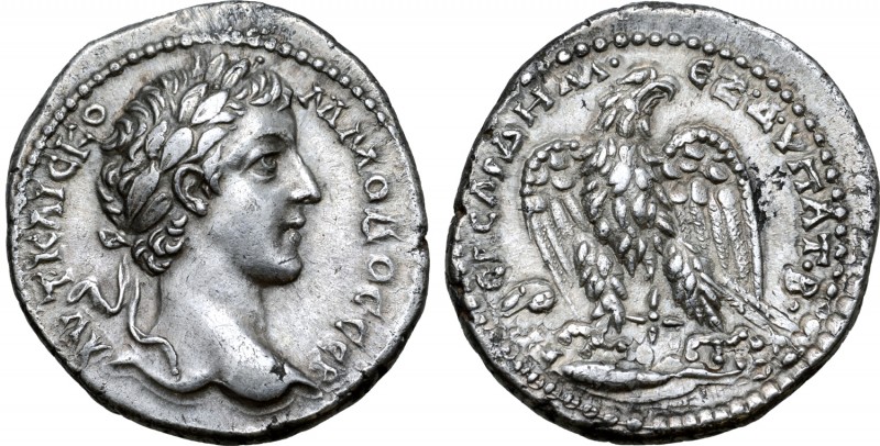 Commodus, as Caesar, AR Tetradrachm of Antioch, Seleucis and Pieria. AD 179. AVT...