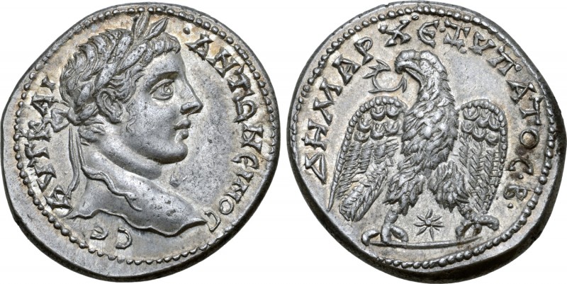 Caracalla AR Tetradrachm of Laodicea ad Mare, Seleucis and Pieria. AD 207-209. A...