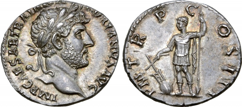 Hadrian AR Denarius. Rome, AD 119-122. IMP CAESAR TRAI[AN HA]DRIANVS AVG, laurea...