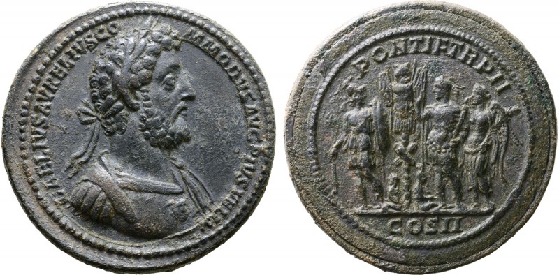 Commodus Æ Medallion. Rome, AD 192. M AELIVS AVRELIVS COMMODVS AVG PIVS FELIX, l...