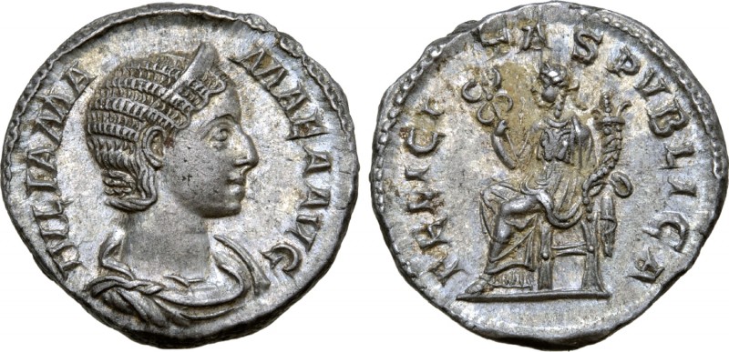 Julia Mamaea (mother of S. Alexander) AR Denarius. Rome, AD 230. IVLIA MAMAEA AV...