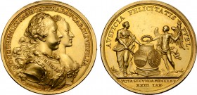 Germany, Principality of Bavaria. Joseph II, Holy Roman Emperor, & Maria Josepha of Bavaria AV Wedding Medal of 10 Ducats.