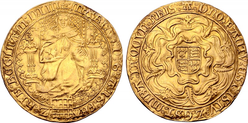 Great Britain, Mary (1553-1554) AV Sovereign. Tower (London) mint, 1553. MARIA :...