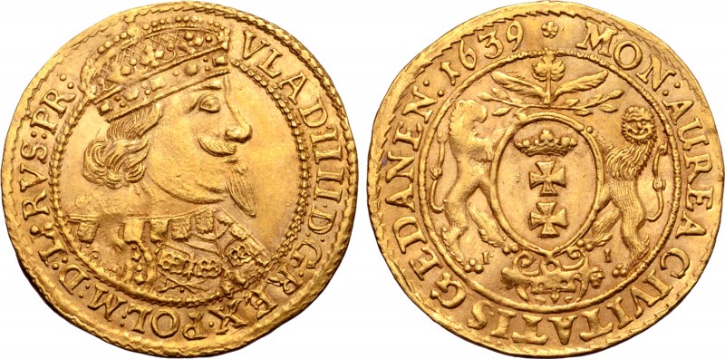 Poland, Danzig. Wladislaw IV Vasa (1632-1648) AV Ducat. 1639. Jakob Jacobson, mi...