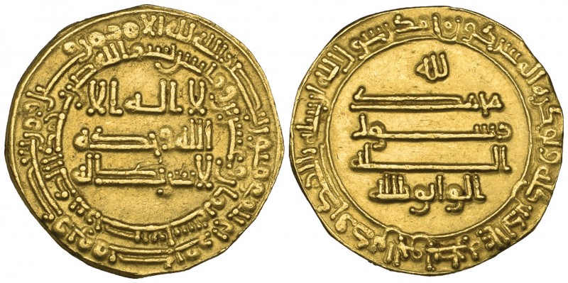 ABBASID, AL-WATHIQ (227-232h). Dinar, San‘a 228h. Weight: 3.49g. References: Ber...