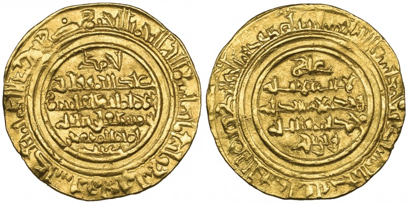 FATIMID, AL-MUSTA‘LI (487-495h). Dinar, ‘Akka 488h. Obverse: In margin: pellet a...