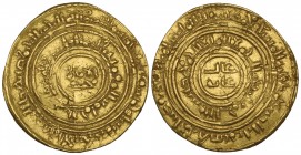 FATIMID, AL-MUNTAZAR (524-526h). Dinar, al-Iskandariya 525h. Obverse: Inner margin: Abu’l-Qasim al-Muntazar bi-amr Allah Amir al-Mu‘minin; In centre: ...