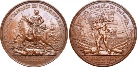Медаль 1709 года. В память Полтавской битвы. Medal 1709

 Бронза. 135,90г. Диаметр 65 мм. Санкт-Петербургский монетный двор. Из серии медалей на соб...