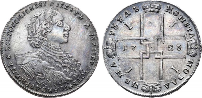 1 рубль 1723 года. ОК. 1 Rouble 1723

 Серебро. 28,98г. Красный монетный двор....