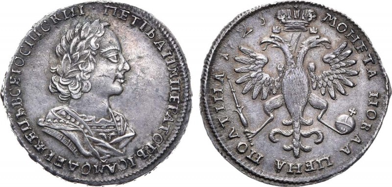 Полтина 1723 года. Poltina 1723

 Серебро. 14,59г. Красный монетный двор. Реве...