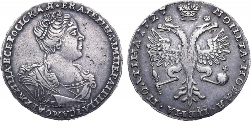 Полтина 1727 года. Poltina 1727

 Серебро. 13,67г. Красный монетный двор. Авер...